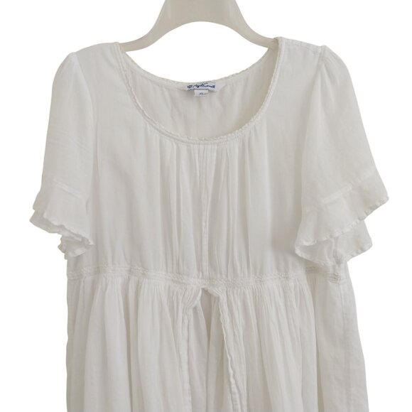 April Cornell Bronte Nighty Nightgown Like New Size XS Cotton Pajamas White - Picture 5 of 13